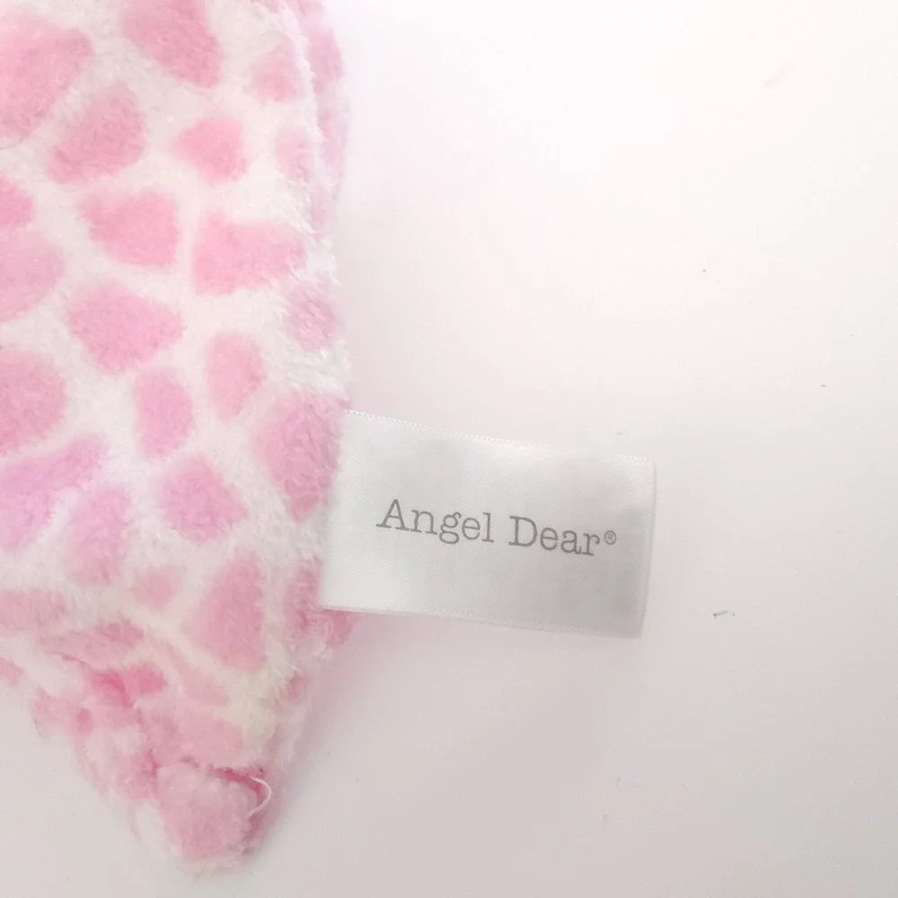 Angel Dear Pink White Giraffe Lovey Security Plush Soft Baby Toy 12 inch